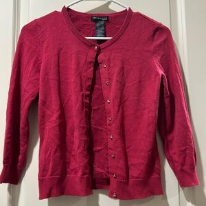 Kenneth Cole New York women cardigan rhinestone button down sweater size S pink
